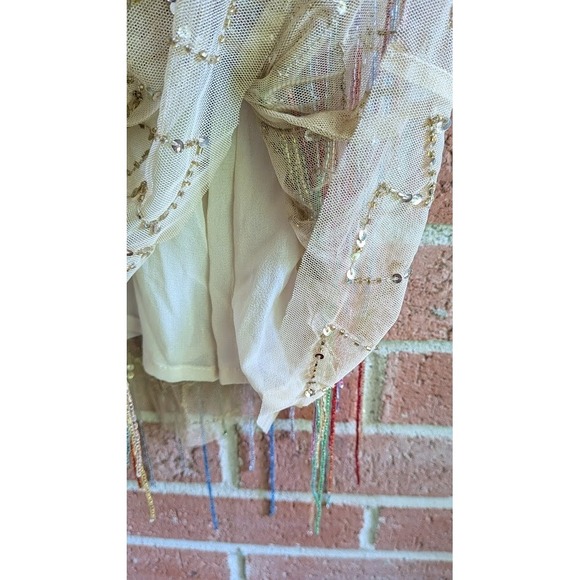 Nasty Gal Dress Size 20 Tassel Beaded Sequin Bling Glam Unique Event Cocktail - Picture 8 of 11